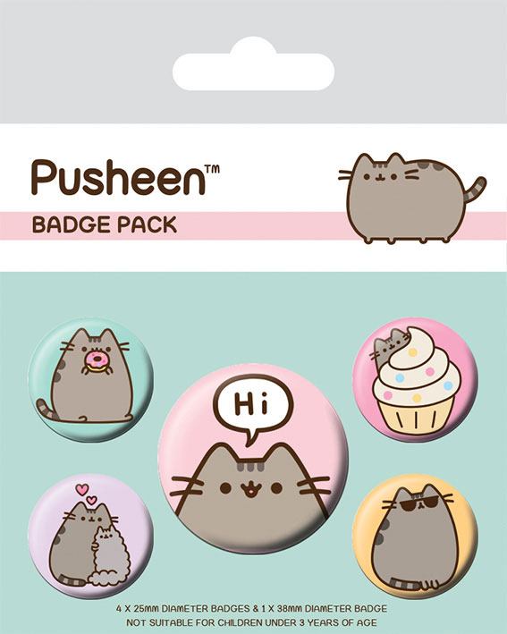 Pusheen Ansteck-Buttons 5er-Pack Pusheen Says Hi